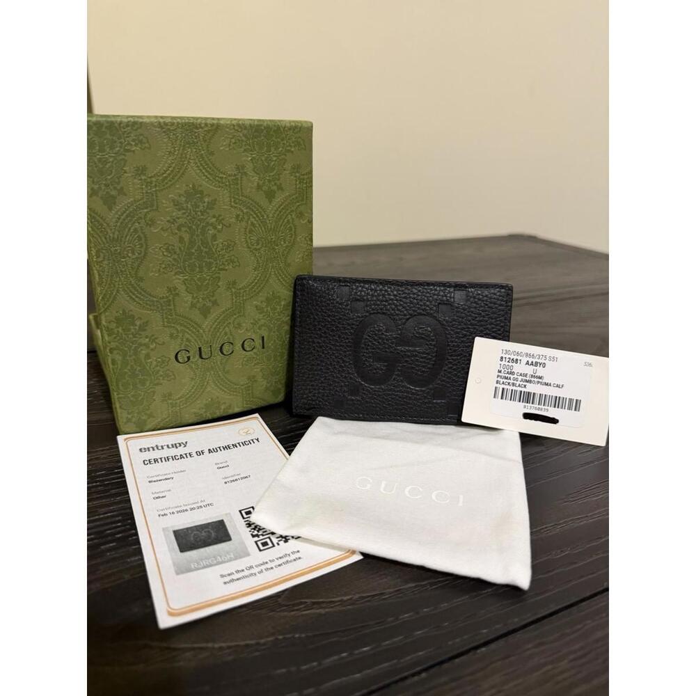Gucci Men’s Black GG Embossed Card Holder